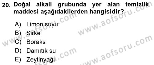 Otel İşletmelerinde Konaklama Hizmetleri Dersi 2018 - 2019 Yılı 3 Ders Sınav Soruları 20. Soru