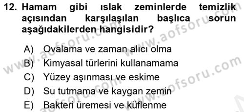 Otel İşletmelerinde Konaklama Hizmetleri Dersi 2018 - 2019 Yılı (Final) Dönem Sonu Sınav Soruları 12. Soru