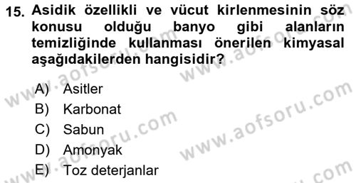 Otel İşletmelerinde Konaklama Hizmetleri Dersi 2018 - 2019 Yılı (Final) Dönem Sonu Sınav Soruları 15. Soru