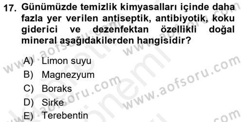 Otel İşletmelerinde Konaklama Hizmetleri Dersi 2018 - 2019 Yılı (Final) Dönem Sonu Sınav Soruları 17. Soru