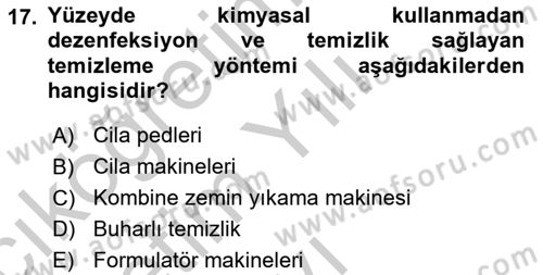 Otel İşletmelerinde Konaklama Hizmetleri Dersi 2018 - 2019 Yılı Yaz Okulu Sınav Soruları 17. Soru