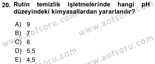 Otel İşletmelerinde Konaklama Hizmetleri Dersi 2018 - 2019 Yılı Yaz Okulu Sınav Soruları 20. Soru