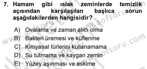 Otel İşletmelerinde Konaklama Hizmetleri Dersi 2019 - 2020 Yılı (Final) Dönem Sonu Sınav Soruları 7. Soru