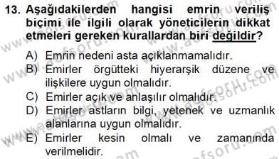 Otel Yönetimi Dersi 2012 - 2013 Yılı (Final) Dönem Sonu Sınav Soruları 13. Soru