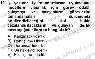 Otel Yönetimi Dersi 2012 - 2013 Yılı (Final) Dönem Sonu Sınav Soruları 15. Soru