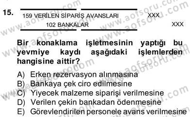 Otel Yönetimi Dersi 2013 - 2014 Yılı (Vize) Ara Sınav Soruları 15. Soru