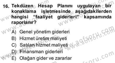 Otel Yönetimi Dersi 2013 - 2014 Yılı (Vize) Ara Sınav Soruları 16. Soru