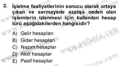 Otel Yönetimi Dersi 2013 - 2014 Yılı (Vize) Ara Sınav Soruları 2. Soru