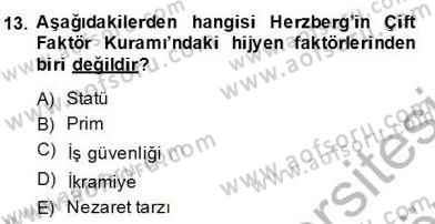 Otel Yönetimi Dersi 2013 - 2014 Yılı (Final) Dönem Sonu Sınav Soruları 13. Soru