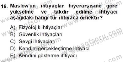 Otel Yönetimi Dersi 2013 - 2014 Yılı (Final) Dönem Sonu Sınav Soruları 16. Soru