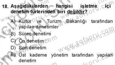 Otel Yönetimi Dersi 2013 - 2014 Yılı (Final) Dönem Sonu Sınav Soruları 18. Soru