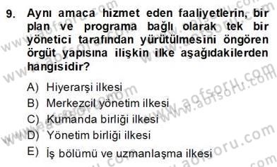 Otel Yönetimi Dersi 2013 - 2014 Yılı (Final) Dönem Sonu Sınav Soruları 9. Soru