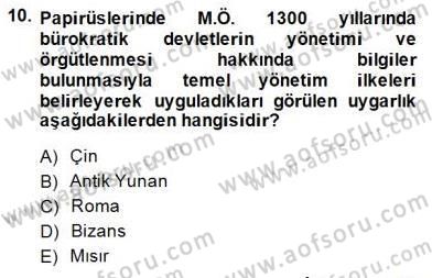 Otel Yönetimi Dersi 2014 - 2015 Yılı (Vize) Ara Sınav Soruları 10. Soru