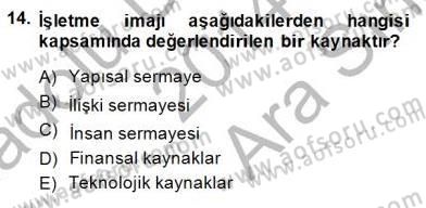 Otel Yönetimi Dersi 2014 - 2015 Yılı (Vize) Ara Sınav Soruları 14. Soru