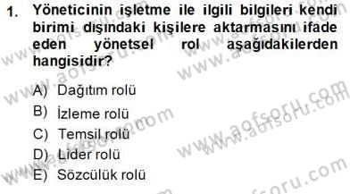 Otel Yönetimi Dersi 2014 - 2015 Yılı (Final) Dönem Sonu Sınav Soruları 1. Soru