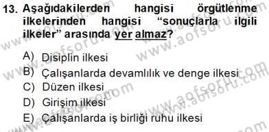 Otel Yönetimi Dersi 2014 - 2015 Yılı (Final) Dönem Sonu Sınav Soruları 13. Soru