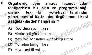 Otel Yönetimi Dersi 2014 - 2015 Yılı (Final) Dönem Sonu Sınav Soruları 8. Soru