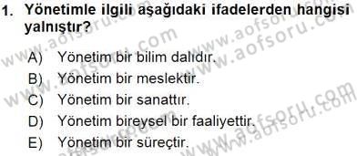 Otel Yönetimi Dersi 2015 - 2016 Yılı (Vize) Ara Sınav Soruları 1. Soru