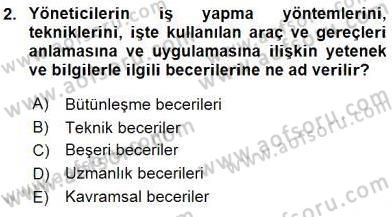 Otel Yönetimi Dersi 2015 - 2016 Yılı (Vize) Ara Sınav Soruları 2. Soru