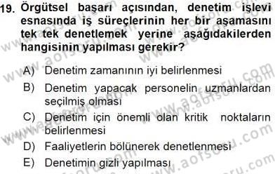 Otel Yönetimi Dersi 2015 - 2016 Yılı (Final) Dönem Sonu Sınav Soruları 19. Soru