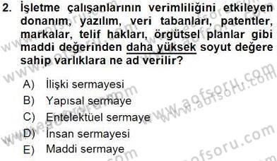 Otel Yönetimi Dersi 2015 - 2016 Yılı (Final) Dönem Sonu Sınav Soruları 2. Soru