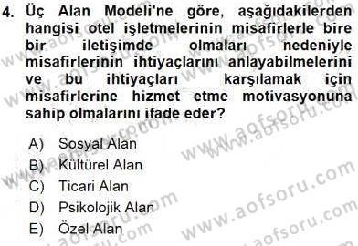 Otel Yönetimi Dersi 2015 - 2016 Yılı (Final) Dönem Sonu Sınav Soruları 4. Soru