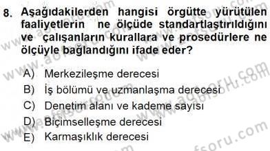 Otel Yönetimi Dersi 2015 - 2016 Yılı (Final) Dönem Sonu Sınav Soruları 8. Soru