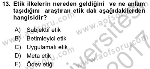 Otel Yönetimi Dersi 2016 - 2017 Yılı (Vize) Ara Sınav Soruları 13. Soru