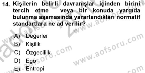 Otel Yönetimi Dersi 2016 - 2017 Yılı (Vize) Ara Sınav Soruları 14. Soru