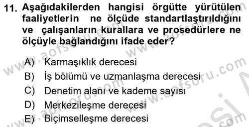 Otel Yönetimi Dersi 2016 - 2017 Yılı (Final) Dönem Sonu Sınav Soruları 11. Soru