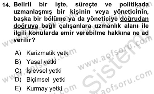 Otel Yönetimi Dersi 2016 - 2017 Yılı (Final) Dönem Sonu Sınav Soruları 14. Soru