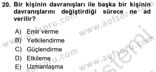 Otel Yönetimi Dersi 2016 - 2017 Yılı (Final) Dönem Sonu Sınav Soruları 20. Soru