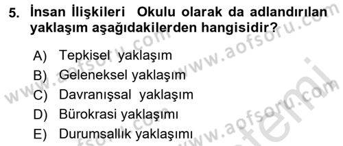 Otel Yönetimi Dersi 2016 - 2017 Yılı (Final) Dönem Sonu Sınav Soruları 5. Soru