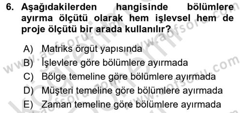 Otel Yönetimi Dersi 2016 - 2017 Yılı (Final) Dönem Sonu Sınav Soruları 6. Soru