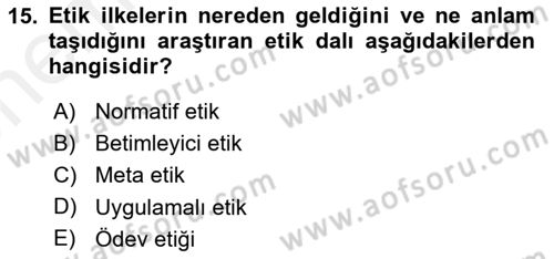 Otel Yönetimi Dersi 2017 - 2018 Yılı (Vize) Ara Sınav Soruları 15. Soru