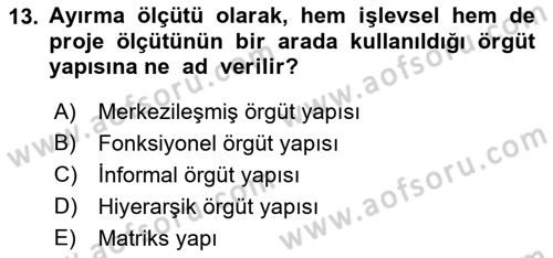Otel Yönetimi Dersi 2017 - 2018 Yılı (Final) Dönem Sonu Sınav Soruları 13. Soru