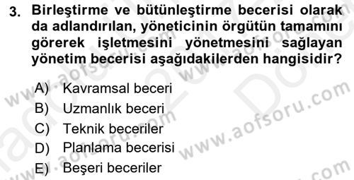 Otel Yönetimi Dersi 2017 - 2018 Yılı (Final) Dönem Sonu Sınav Soruları 3. Soru