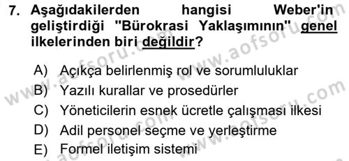 Otel Yönetimi Dersi 2018 - 2019 Yılı (Vize) Ara Sınav Soruları 7. Soru
