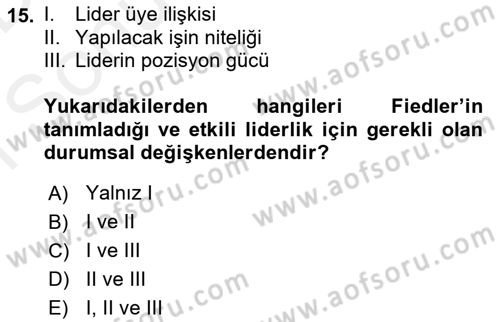 Otel Yönetimi Dersi 2018 - 2019 Yılı (Final) Dönem Sonu Sınav Soruları 15. Soru