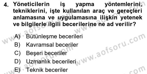 Otel Yönetimi Dersi 2018 - 2019 Yılı (Final) Dönem Sonu Sınav Soruları 4. Soru