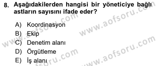 Otel Yönetimi Dersi 2018 - 2019 Yılı (Final) Dönem Sonu Sınav Soruları 8. Soru