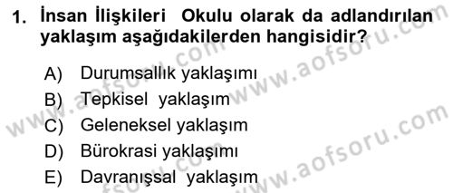 Otel Yönetimi Dersi 2018 - 2019 Yılı Yaz Okulu Sınav Soruları 1. Soru
