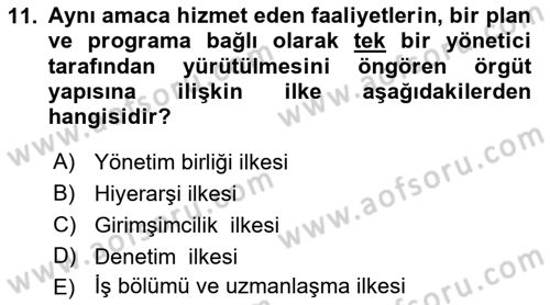 Otel Yönetimi Dersi 2018 - 2019 Yılı Yaz Okulu Sınav Soruları 11. Soru