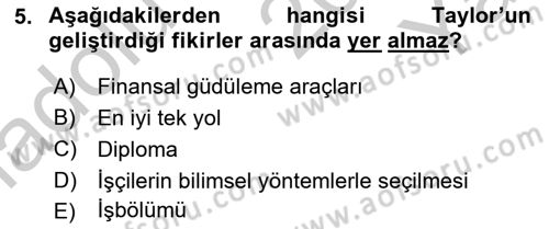 Otel Yönetimi Dersi 2018 - 2019 Yılı Yaz Okulu Sınav Soruları 5. Soru