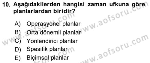 Otel Yönetimi Dersi 2020 - 2021 Yılı Yaz Okulu Sınav Soruları 10. Soru