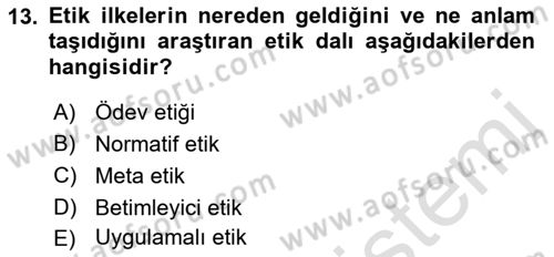 Otel Yönetimi Dersi 2021 - 2022 Yılı (Vize) Ara Sınav Soruları 13. Soru