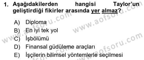 Otel Yönetimi Dersi 2021 - 2022 Yılı Yaz Okulu Sınav Soruları 1. Soru