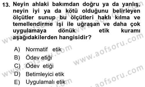 Otel Yönetimi Dersi 2021 - 2022 Yılı Yaz Okulu Sınav Soruları 13. Soru