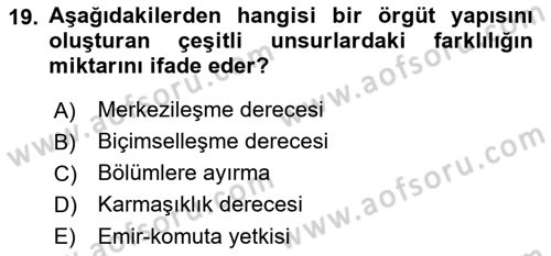 Otel Yönetimi Dersi 2021 - 2022 Yılı Yaz Okulu Sınav Soruları 19. Soru