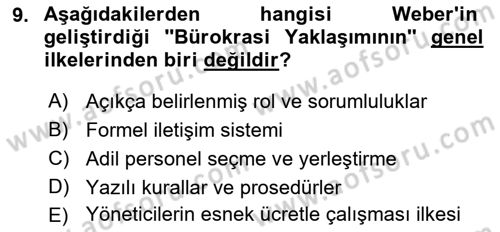 Otel Yönetimi Dersi 2021 - 2022 Yılı Yaz Okulu Sınav Soruları 9. Soru